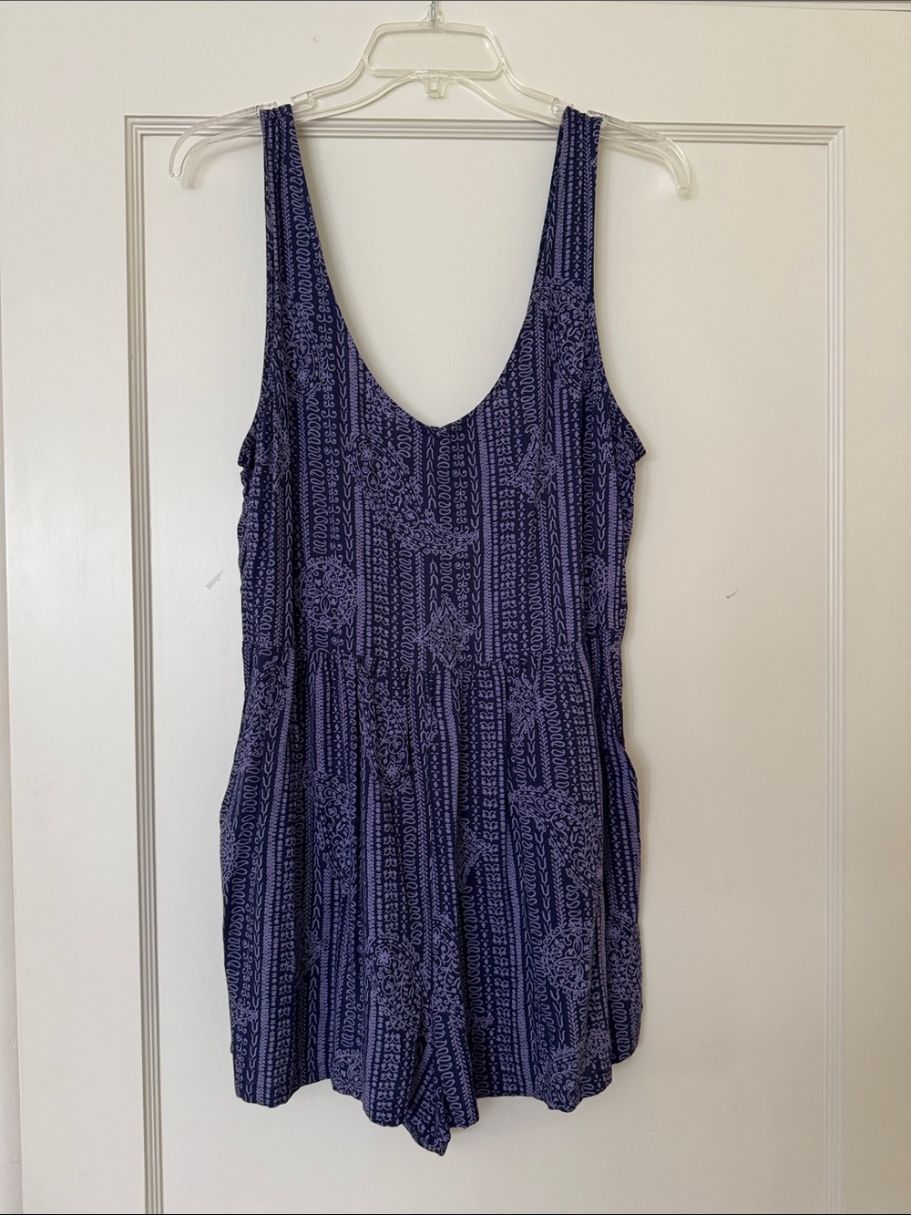 Roxy Purple Patterned Sleeveless Romper